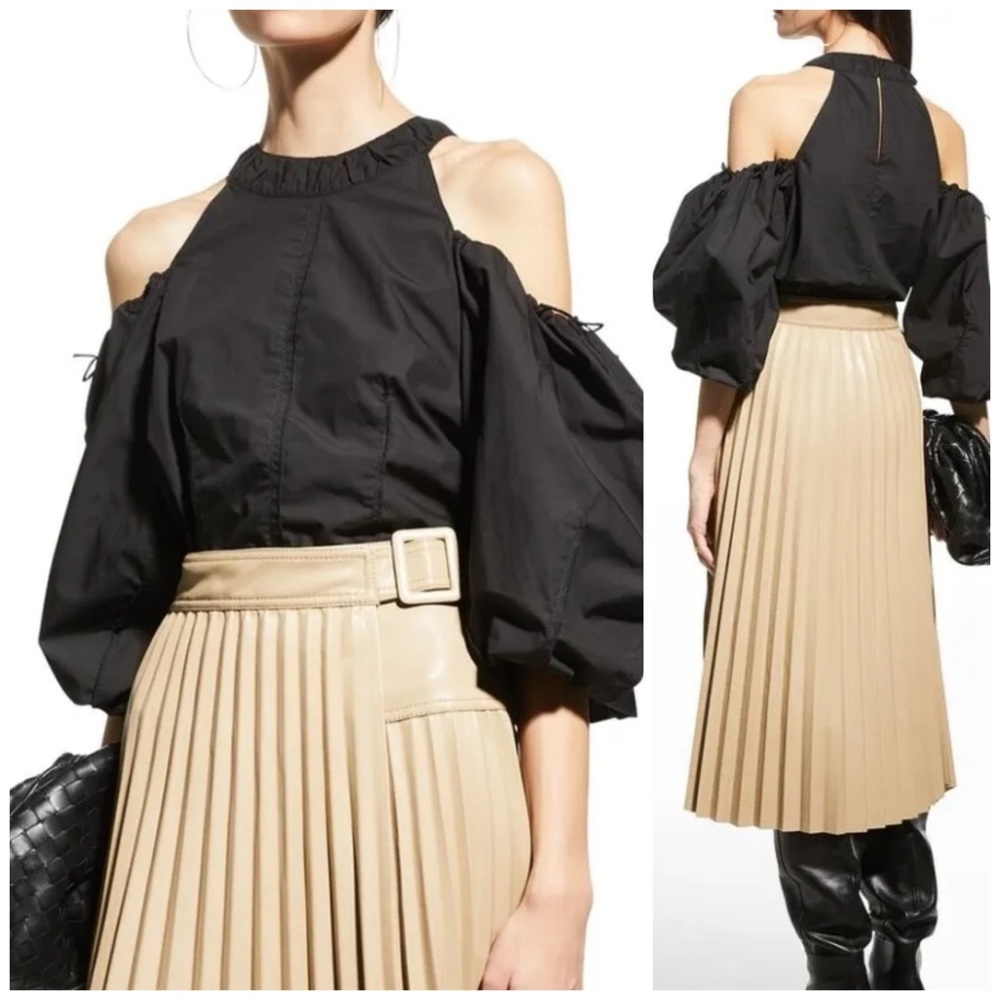 Jonathan Simkhai Black Cold Shoulder Top